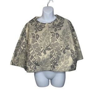 Sara Roka Italy Tropical Gold Boxy Cropped Jacket Size 48 (US 12)